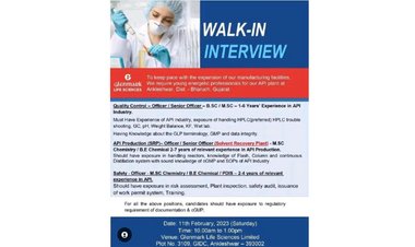 Quality Control Officer/ API Production/ Safety Officer